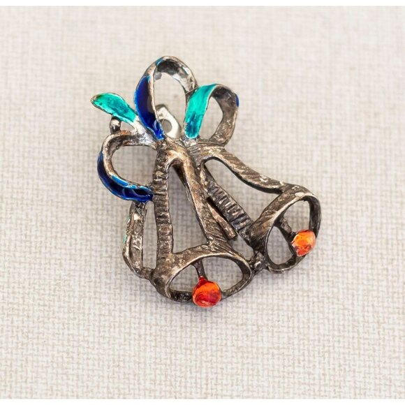 Vintage Christmas Bells Brooch - A12 - Picture 1 of 2